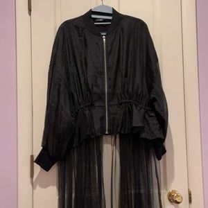 Black light jacket with long mesh back